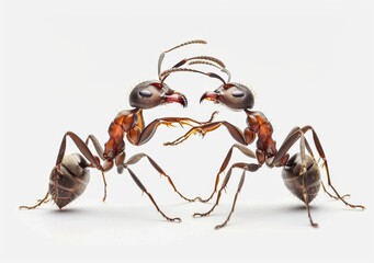 ants on a white background isolated