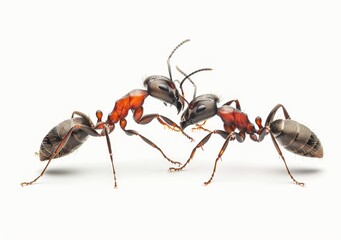 ants on a white background isolated