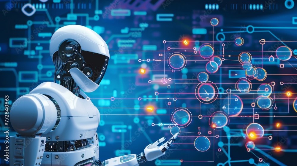 Poster Robot Engaging With Circuit Board