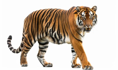 Naklejka premium tiger on white background isolated