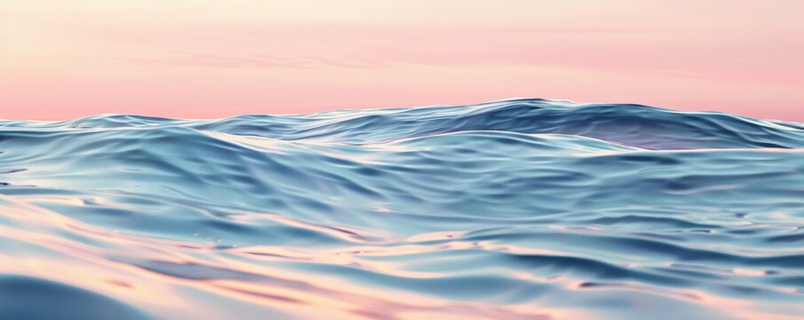 Serene ocean waves at sunset