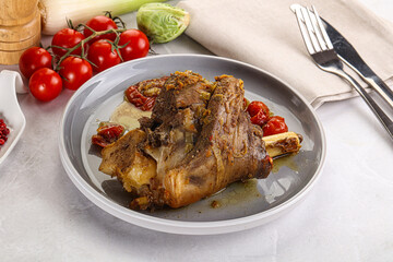 Baked Lamb shank with bone