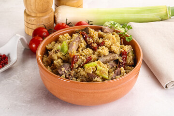 Bulgur with lamb and vegetables