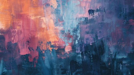 Abstract colorful painting with brush strokes