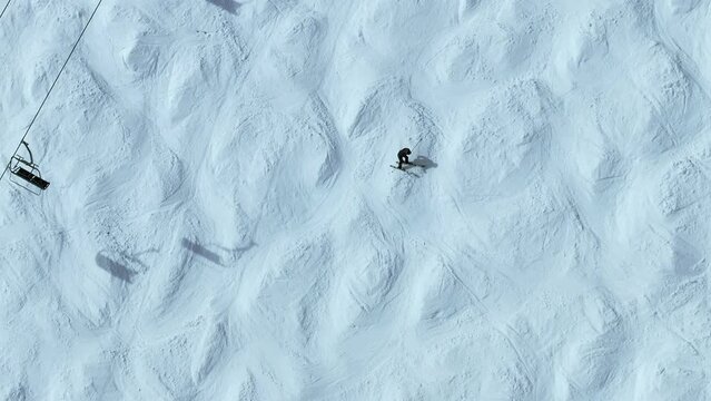 The Swiss Wall Ski Run A Formidable Mogul Run Aerial View