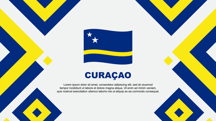 Curacao Flag Abstract Background Design Template. Curacao Independence Day Banner Wallpaper Vector Illustration. Curacao Template