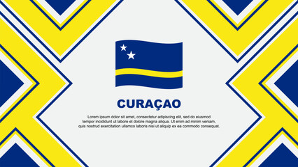 Curacao Flag Abstract Background Design Template. Curacao Independence Day Banner Wallpaper Vector Illustration. Curacao Vector