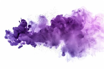 Abstract purple ink blot in cloud shape, watercolor paint texture, artistic background - obrazy, fototapety, plakaty