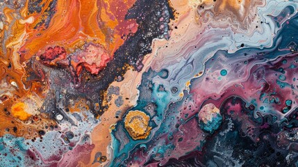 Abstract colorful fluid art painting
