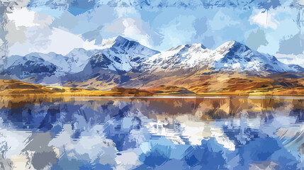 Digital oil pastel sketch from a photograph of Beinn