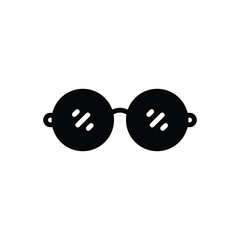 Black solid icon for glasses