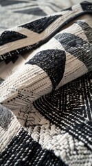 Close-up of textured fabric with geometric pattern