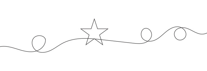 Star icon line continuous drawing vector. One line star icon vector background. Star icon. Continuous outline of a star icon. vector illustration. EPS 10 - obrazy, fototapety, plakaty