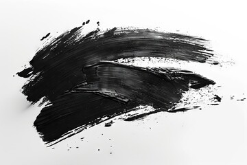 Black brushstroke on white background, digital illustration
