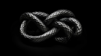 A complicated knot on a black background. - 772844870