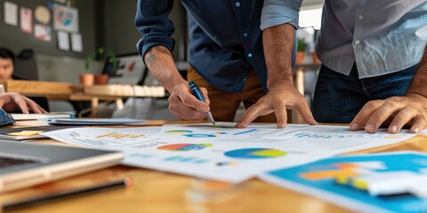 Obraz premium Business, career, leadership, management and placement concept with marketing plan