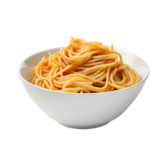 Bowl of spaghetti, White bowl of plain spaghettis isolated on a white background