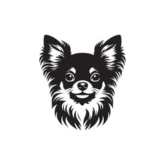Chihuahua Dog Silhouette Vector: Tiny, Elegant, Expressive Breed Profile in Minimalist Graphic Design- Chihuahua black vector stock.