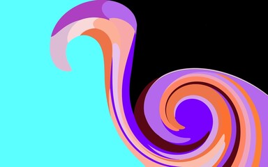 Background with spirals of various colors that form the imagination of an abstract flamingo bird