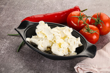 Soft Philadephia cheese in the bowl