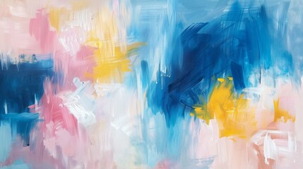 Abstract colorful painting with brushstrokes