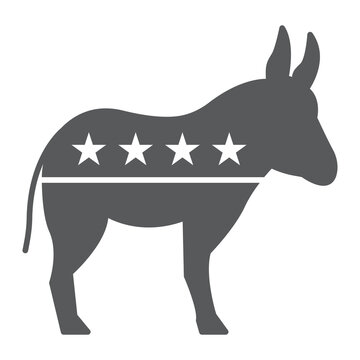 Democratic donkey solid icon, glyph style icon for web site or mobile app, election and politics, democratic donkey vector icon, simple vector illustration, vector graphics.