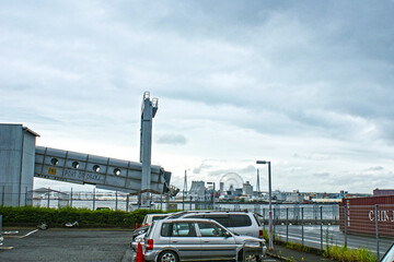 Facilities of the Port of Osaka Against an Afternoon Sky, July 2015