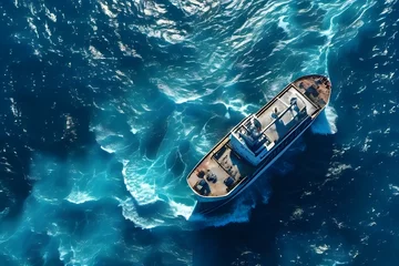 Muurstickers sunken ship wreck resting on the ocean floor © Stefan Schurr