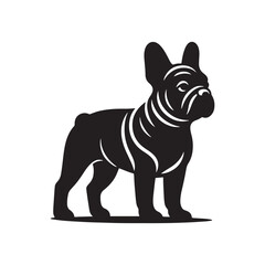 French Bulldog Silhouette: Elegant Canine Profile Design in Vector Illustration- French Bulldog Black Vector stock