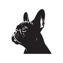 French Bulldog Silhouette: Elegant Canine Profile Design in Vector Illustration- French Bulldog Black Vector stock