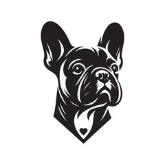 French Bulldog Silhouette: Elegant Canine Profile Design in Vector Illustration- French Bulldog Black Vector stock