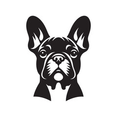 French Bulldog Silhouette: Elegant Canine Profile Design in Vector Illustration- French Bulldog Black Vector stock