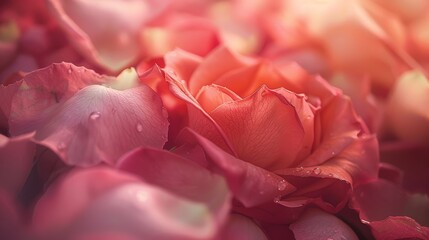 Close-up of pink roses with water droplets