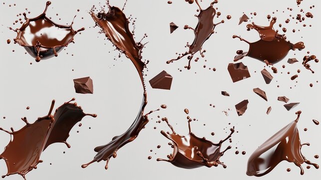Set of chocolate splashes