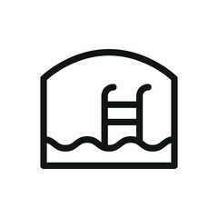 Swimming pool cover isolated icon, swimming pool tent vector symbol with editable stroke