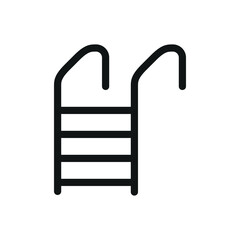 Swimming pool handrail isolated icon, swimming pool ladder vector symbol with editable stroke