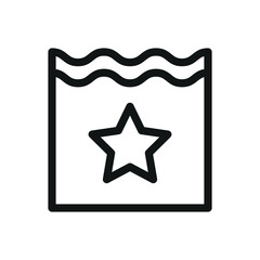 Best swimming pool isolated icon, swim pool with star vector symbol with editable stroke