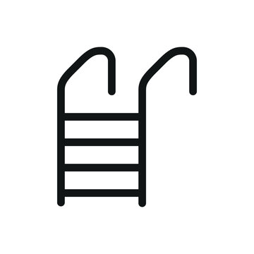 recommend clip art: Swimming pool handrail isolated icon, swimming pool ladder vector symbol with editable stroke