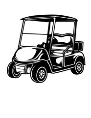 Golf Car Illustration, Golfer Dad Cut file, Leisure Sports Stencil, Beach Cart Clipart, Golfing Shirt Vector,  Father's Day Gift Idea, Vehicle