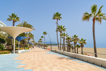 Fototapeta na wymiar The promenade in Estepona on the Costs del Sol Spain