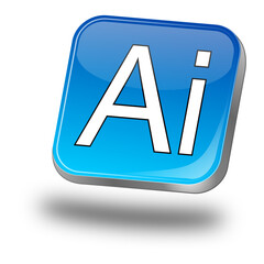 Ai button - Artificial Intelligence - 3D illustration - 772855033