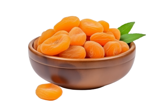 Brown Bowl Filled With Peeled Oranges. On a White or Clear Surface PNG Transparent Background..