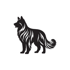 German Shepherd Silhouette: Majestic Canine Profile Design in Vector Illustration- German Shepherd black vector stock.