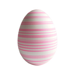 Pink Striped Easter Egg Isolated on transparent background