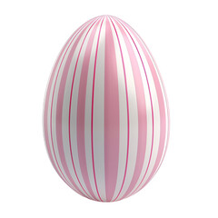 Obraz premium Pink Striped Easter Egg Isolated on transparent background
