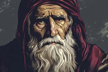 Fotobehang Patriarch Abraham, father of faith and covenant, biblical figure portrait illustration © furyon