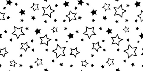trendy pattern with a star. black, white background, seamless . Fabric for packaging wallpaper, banners, social networks. A sample of textiles. Abstract monochrome background. simple design.  ar png