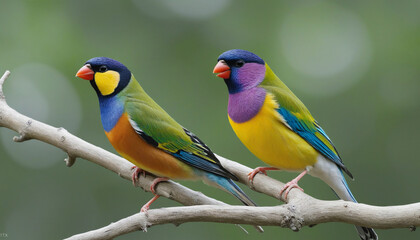 Gouldian finch bird nature wildlife colorful background