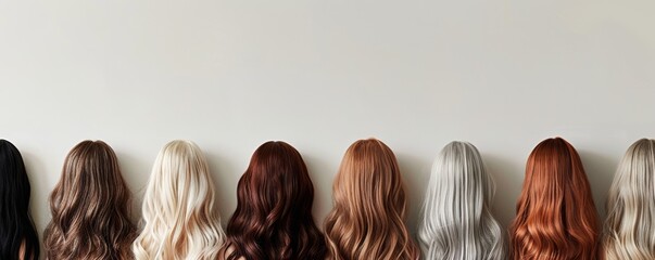 Variety of hair colors on display - obrazy, fototapety, plakaty