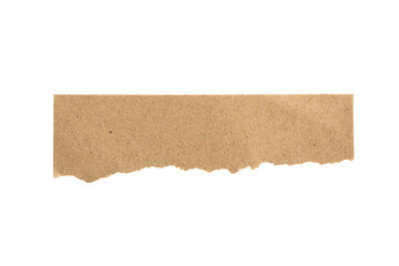 real grunge torn brown paper isolated on white background, top view